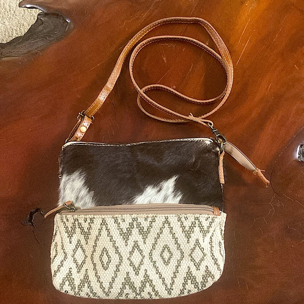 Myra Cowhide /Leather/Canvas Crossbody Bag
